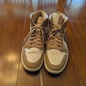 Jordan High-Top Sneakers in Beige and Tan